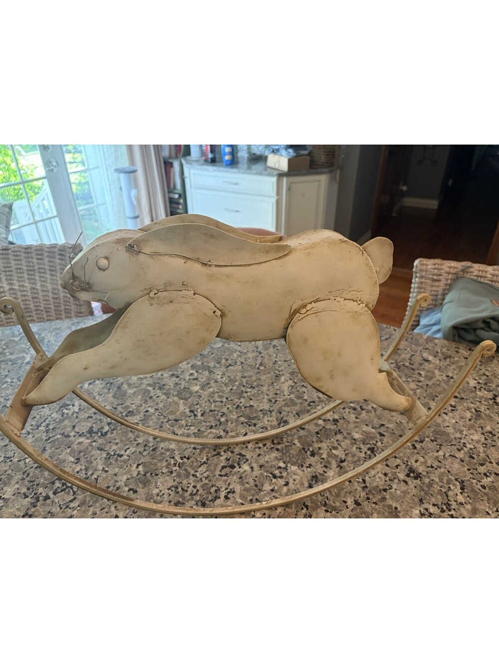 Rabbit Table Top Vintage Metal Art Sculpture